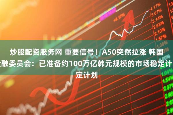 炒股配资服务网 重要信号！A50突然拉涨 韩国金融委员会：已准备约100万亿韩元规模的市场稳定计划