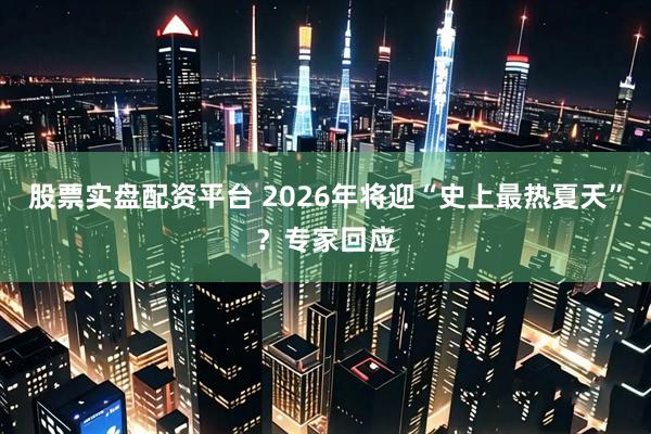 股票实盘配资平台 2026年将迎“史上最热夏天”？专家回应